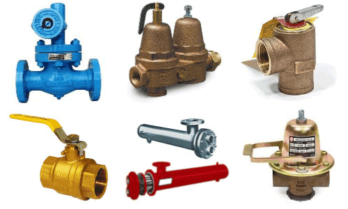 Boiler repair parts and components.